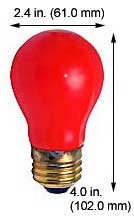 Incandescent Colored A Lamps 15A15/RED