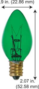 Incandescent Christmas Bulbs - Strings C7 Bulbs 7C7TG TWINKLE 130V        *