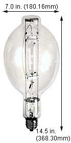 H.I.D. Metal Halide BT56 M1000U/RDX CLEAR RED