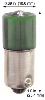 Incandescent Miniature T3.25 LED-GREEN-T31/4-MB-36-130V