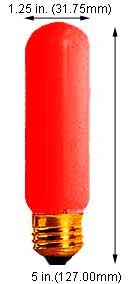 Incandescent Colored A Lamps 40T10/RED  130V  1-60 PK