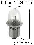 Incandescent Miniature B3.5 K3-2   (Carded)