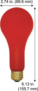 Incandescent Colored A Lamps 100A2399/R  SOLID RED 130V