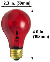 Incandescent Colored A Lamps 60A19TR  130V TRANS. RED