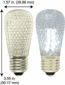 Holiday Christmas Christmas Bulbs LED-S14CW COOL WHITE