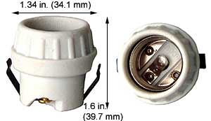 Sockets E26 Medium Screw SNAP IN KEYLESS PORCELAIN SOCKET