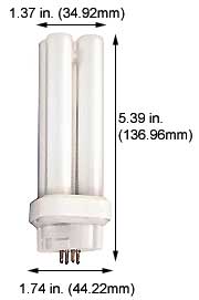 Fluorescent Compact Fluorescent Double Twin Shape(4pin) LOA9022BC 18W COMPACT 4PIN