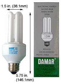 Fluorescent Compact Fluorescent Triple Twin Medium Screw EL15W/27K