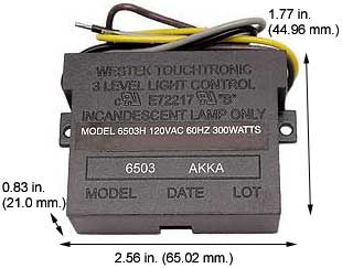 Lighting Controls Incandescent Dimmers Touch Lamp TOUCH LAMP DIMMER