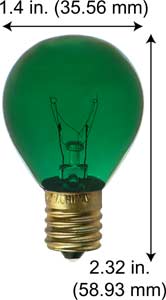 Incandescent Colored Sign Lamps 10S11N/TG 130V TRANS GREEN