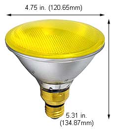 Incandescent Colored Reflector - Par 90PAR38QFL/YELLOW 130V