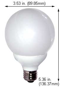 Fluorescent Compact Fluorescent Globe Shape (G40) PL-15EG/WW G30
