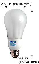Fluorescent Compact Fluorescent A Shape Medium Screw EL9W/E26/27K A21