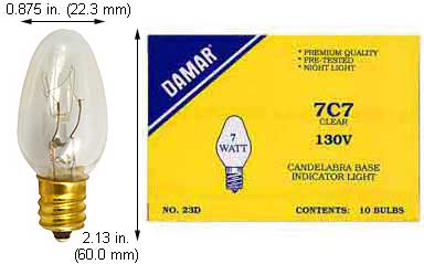 Incandescent Colored Chandelier 7C7 NIGHT LIGHT