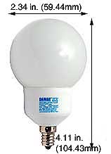 Fluorescent Compact Fluorescent Globe Shape (G20) MG7W/E12/27K