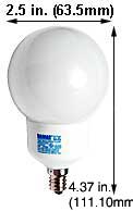 Fluorescent Compact Fluorescent Globe Shape (G20) MG9W/E12/27K