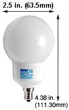 Fluorescent Compact Fluorescent Globe Shape (G20) MG9W/E12/64K