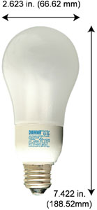 Fluorescent Compact Fluorescent A Shape Medium Screw EL5W/A21/64K