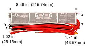 Ballasts Fluorescent Electronic Ballasts T5 WH6-120-L 120V
