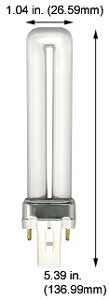 Fluorescent Compact Fluorescent Single Twin Tube F7TT/865/G23         