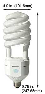 Fluorescent Compact Fluorescent Super Spiral Medium Screw HS65SL/27K 120V SUPER SPIRAL