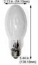 H.I.D. Metal Halide ED17 (E26 Medium Base) M100W/C/U/MED/PS/5K    