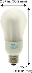 Fluorescent Compact Fluorescent A Shape Medium Screw EL5W/A19/27K 