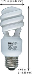 Fluorescent Compact Fluorescent Mini Spiral Medium Screw HM13SL/27K/4PK/SS