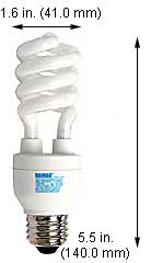 Fluorescent Compact Fluorescent Mini Spiral Medium Screw HM13SL/41K 120V MINI SPIRAL