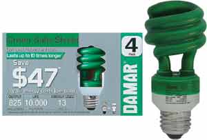Fluorescent Compact Fluorescent Colored HM13SL/64K/4PK/GREEN/SS