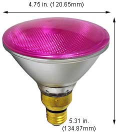 Incandescent Colored Reflector - Par 90PAR38QFL/PINK 130V FLOOD