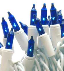 Incandescent Christmas Bulbs - Strings Mini Strings 100LT-ICICLE-BLUE STRING