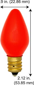 Incandescent Christmas Bulbs - Strings C7 Bulbs 7C7R -BULK RED         130V