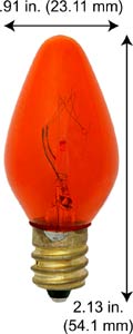Incandescent Colored Chandelier 7C7TA-BULK TRANS-AMBER 130V
