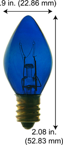Incandescent Christmas Bulbs - Strings C7 Bulbs 7C7TB-BULK TRANS-BLUE  130V
