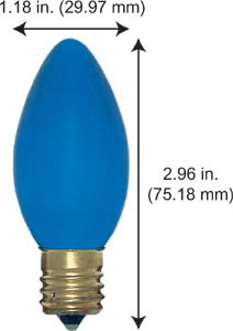 Incandescent Christmas Bulbs - Strings C9 Bulbs 7C9B -BULK BLUE        130V