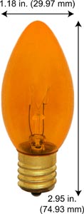 Incandescent Christmas Bulbs - Strings C9 Bulbs 7C9TA-BULK TRANS-AMBER 130V