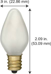 Incandescent Christmas Bulbs - Strings C7 Bulbs 7C7/FROST 130V 3000HR E12