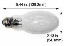 H.I.D. Metal Halide ED17 (E26 Medium Base) MS200W/C/BU/MED/PS/3K