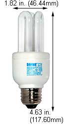 Fluorescent Compact Fluorescent Triple Twin Medium Screw EL9W/TBX/27K 