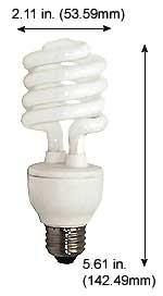 Fluorescent Compact Fluorescent Mini Spiral Medium Screw HM20SL/64K 120V MINI-SPIRAL