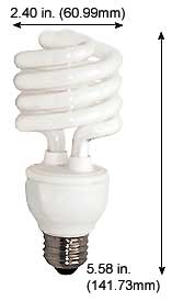 Fluorescent Compact Fluorescent Mini Spiral Medium Screw HM25-26SL/41K