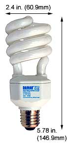 Fluorescent Compact Fluorescent Spiral Medium Screw H25SL/27K  