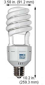 Fluorescent Compact Fluorescent Super Spiral Mogul Base HS65SL/5K 
