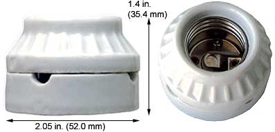 Sockets E26 Medium Screw 2PC MED BASE PORCELAIN SOCKET