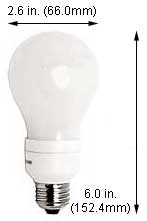 Fluorescent Compact Fluorescent A Shape Medium Screw EL11W/A21/27K
