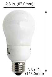 Fluorescent Compact Fluorescent A Shape Medium Screw EL7W/A21/5K