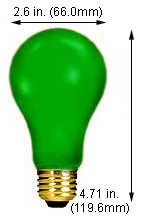 Incandescent Colored A Lamps 150A21/99/GREEN