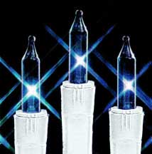 Incandescent Christmas Bulbs - Strings Mini Strings 100LT-MINI-BLUE 28FT  White wire
