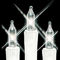 Incandescent Christmas Bulbs - Strings Mini Strings 100LT-MINI-CLEAR 28FT White wire